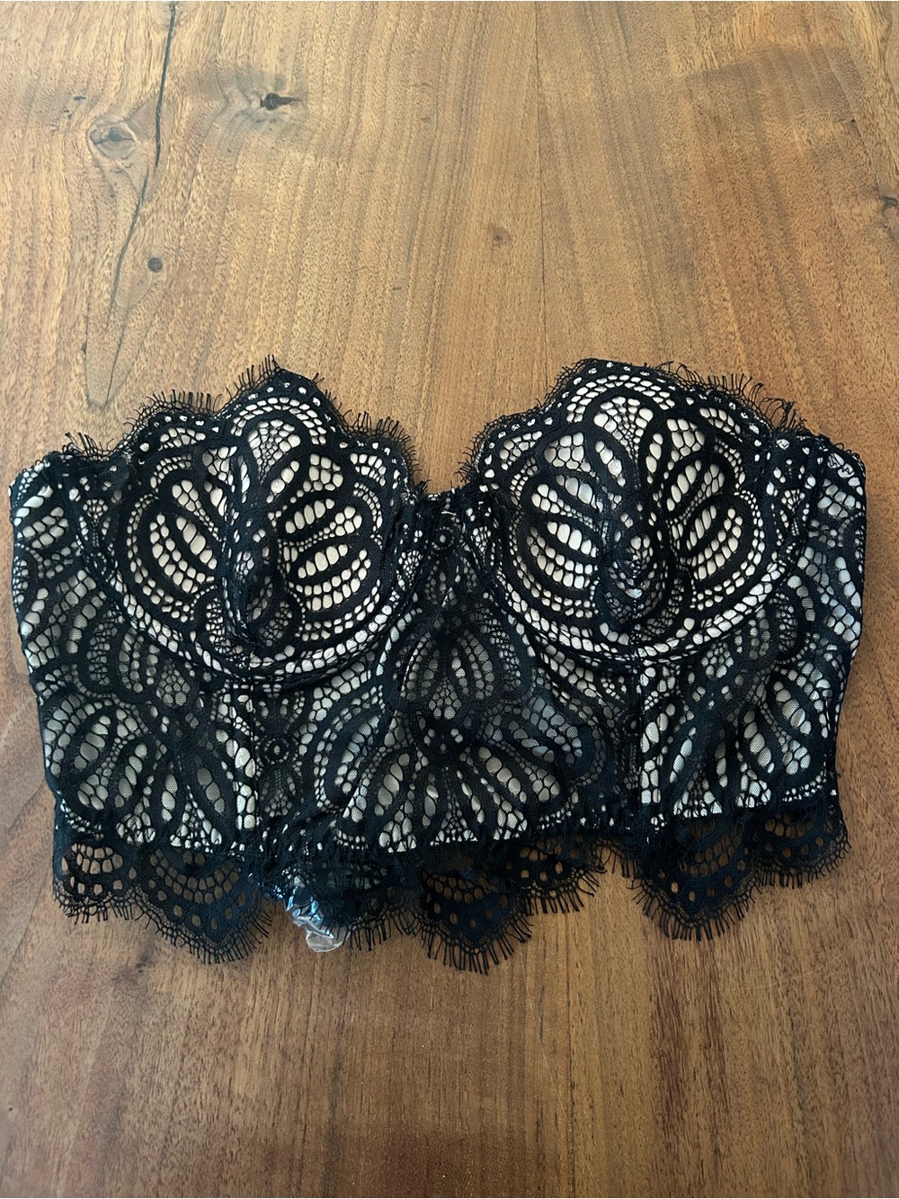 Dynamite Black Lace Strapless Bandeau Bralette
